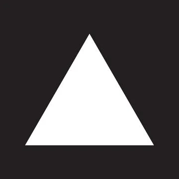 Eps10 vector illstration of a white fill triangle icon, sign, or symbol Stock Illustration