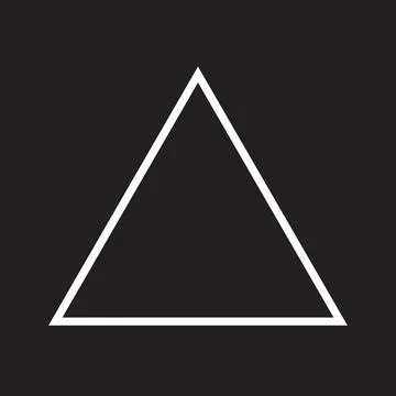 Eps10 vector illstration of a white outline triangle icon, sign, or symbol Stock Illustration