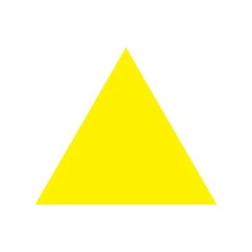 Eps10 vector illstration of a yellow fill triangle icon, sign, or symbol Stock Illustration
