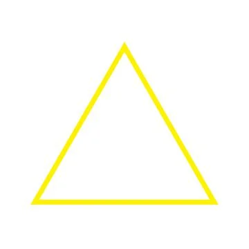 Eps10 vector illstration of a yellow outline triangle icon, sign, or symbol Stock Illustration