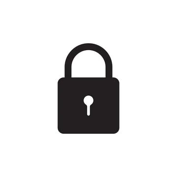 Eps10 vector illustration of a black fill padlock icon, sign, or symbol Stock Illustration