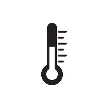 Eps10 vector illustration of a black fill thermometer or temperature icon Stock Illustration