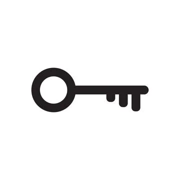Eps10 vector illustration of a black fill key icon, sign, or symbol Illustrazione stock