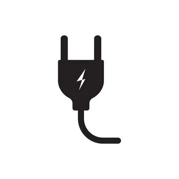 Eps10 vector illustration of a black fill plug icon, sign, or symbol Stock Illustration