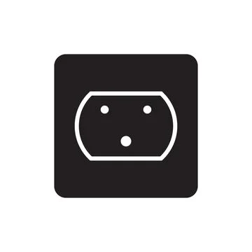 Eps10 vector illustration of a black fill socket icon, sign, or symbol Stock Illustration