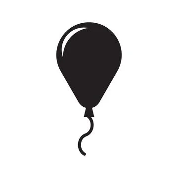 Eps10 vector illustration of a black fill balloon icon in simple flat trendy Stock Illustration