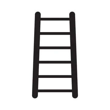 Eps10 vector illustration of a black fill ladder icon, sign, or symbol Stock Illustration