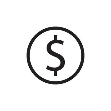 Eps10 vector illustration of a black line money icon, sign, or symbol Stock Illustration