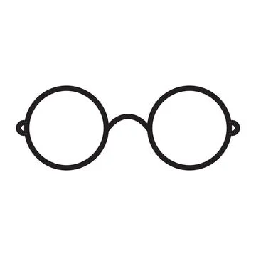 Eps10 vector illustration of a black line eyeglasses icon Stock Illustration