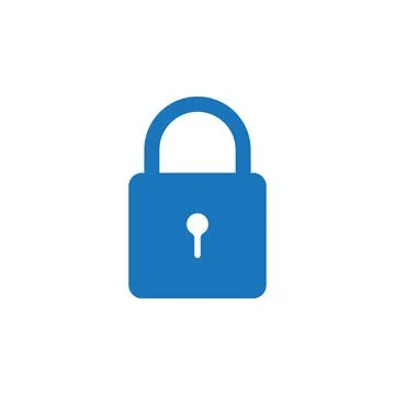 Eps10 vector illustration of a blue fill padlock icon, sign, or symbol Stock Illustration