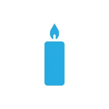 Eps10 vector illustration of a blue fill candle with flame icon, or sign Stock Illustration