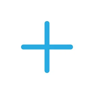 Eps10 vector illustration of a blue fill plus or positive icon, sign Stock Illustration