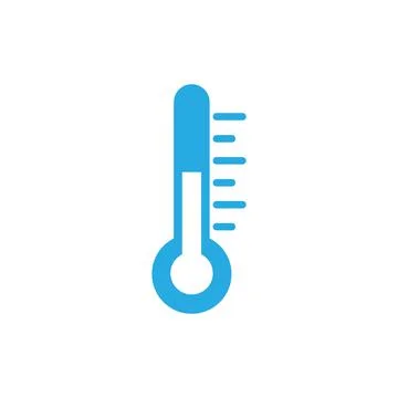 Eps10 vector illustration of a blue fill thermometer or temperature icon, sig Illustrazione stock