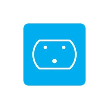 Eps10 vector illustration of a blue fill socket icon, sign, or symbol Stock Illustration