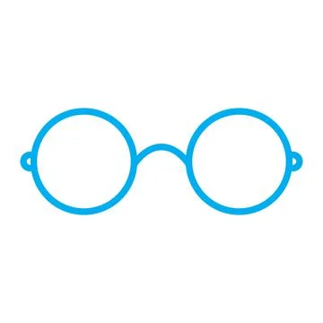 Eps10 vector illustration of a blue line eyeglasses icon Stock Illustration