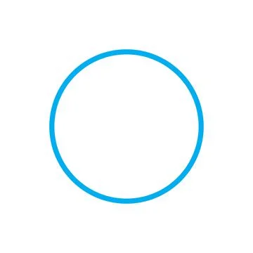 Eps10 vector illustration of a blue outline circle icon, sign, or symbol Stock Illustration