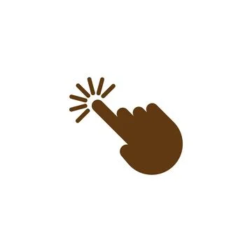 Eps10 vector illustration of a brown fill click hand icon, sign, or symbol Stock Illustration