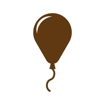 Eps10 vector illustration of a brown fill balloon icon in simple flat trendy Stock Illustration