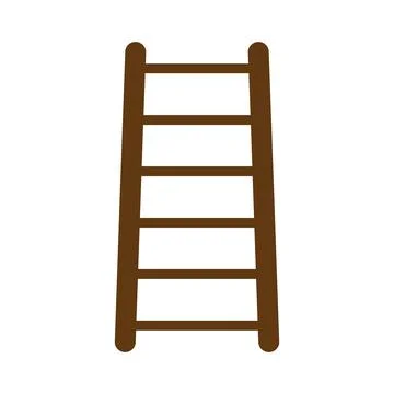 Eps10 vector illustration of a brown fill ladder icon, sign, or symbol Stock Illustration