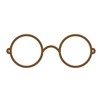 Eps10 vector illustration of a brown line eyeglasses icon Stock Illustration
