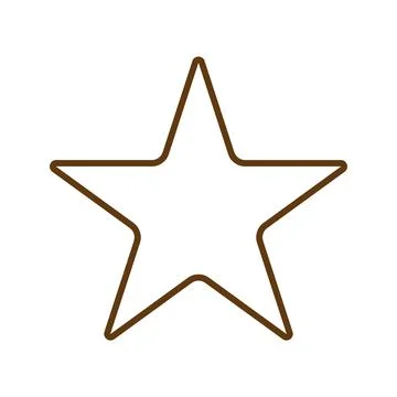 Eps10 vector illustration of a brown outline star icon in simple flat trendy Stock Illustration