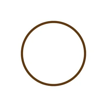 Eps10 vector illustration of a brown outline circle icon, sign, or symbol Illustrazione stock