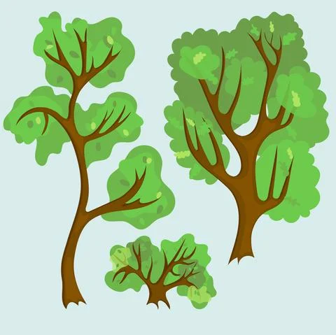 Eps10 vector illustration. different trees Stock Illustration