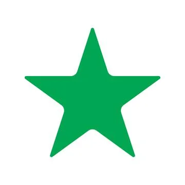 Eps10 vector illustration of a green fill star icon in simple flat trendy Stock Illustration