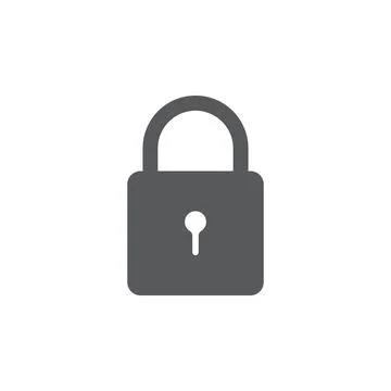 Eps10 vector illustration of a grey fill padlock icon, sign, or symbol Illustrazione stock