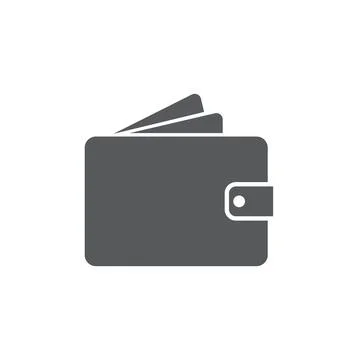 Eps10 vector illustration of a grey fill wallet icon, sign, or symbol Stock Illustration