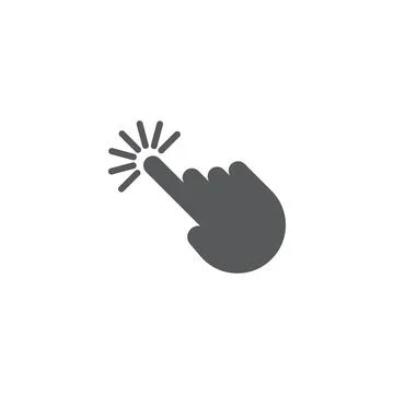 Eps10 vector illustration of a grey fill click hand icon, sign, or symbol Stock Illustration