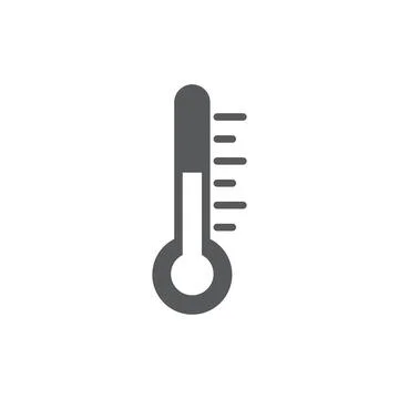 Eps10 vector illustration of a grey fill thermometer or temperature icon Stock Illustration