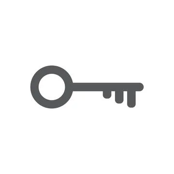 Eps10 vector illustration of a grey fill key icon, sign, or symbol Stock Illustration