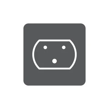 Eps10 vector illustration of a grey fill socket icon, sign, or symbol Illustrazione stock