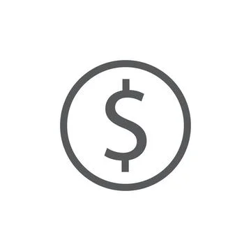 Eps10 vector illustration of a grey line money icon, sign, or symbol Stock Illustration