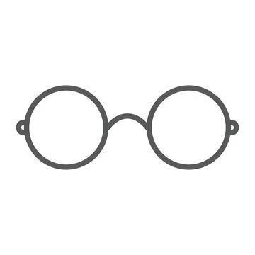 Eps10 vector illustration of a grey line eyeglasses icon Stock Illustration