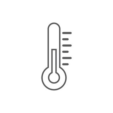 Eps10 vector illustration of a grey outline thermometer or temperature icon Stock Illustration