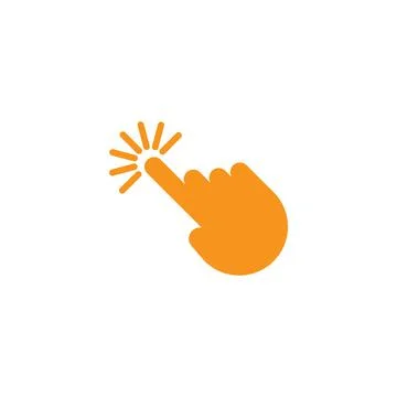 Eps10 vector illustration of an orange fill click hand icon, sign, or symbol Illustrazione stock
