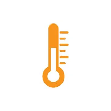 Eps10 vector illustration of an orange fill thermometer or temperature icon, Stock Illustration