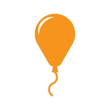 Eps10 vector illustration of an orange fill balloon icon in simple flat Illustrazione stock