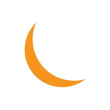 Eps10 vector illustration of an orange fill moon icon, sign, or symbol Stock Illustration