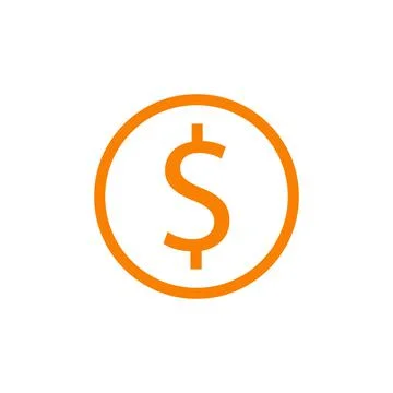 Eps10 vector illustration of an orange line money icon, sign, or symbol Illustrazione stock