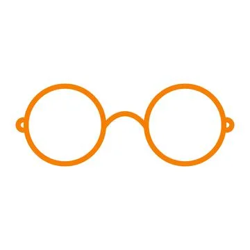 Eps10 vector illustration of an orange line eyeglasses icon Stock Illustration