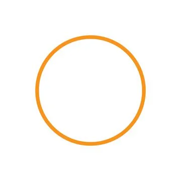 Eps10 vector illustration of an orange outline circle icon, sign, or symbol Stock Illustration