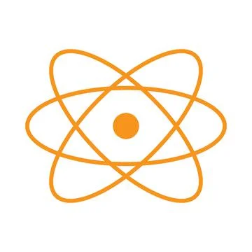 Eps10 vector illustration of an orange science icon, sign, or symbol Stock Illustration