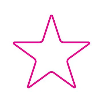 Eps10 vector illustration of a pink outline star icon in simple flat trendy Stock Illustration