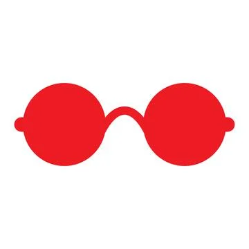 Eps10 vector illustration of a red eyeglasses solid icon Stock Illustration