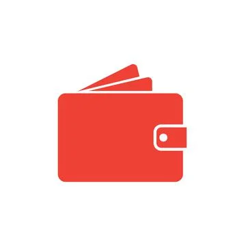 Eps10 vector illustration of a red fill wallet icon, sign, or symbol Stock Illustration