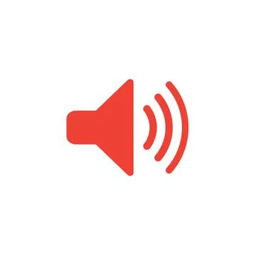 Eps10 vector illustration of a red fill music or audio speaker volume icon Stock Illustration