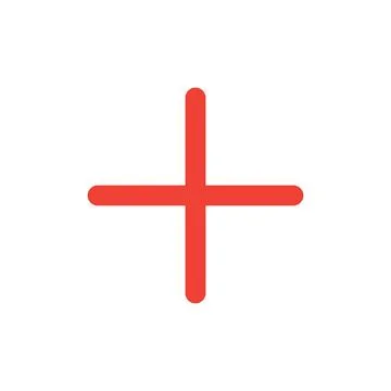 Eps10 vector illustration of a red fill plus or positive icon, sign Stock Illustration